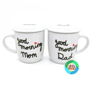 2. Mug Couple + Tutup Good Morning Dad n Mom