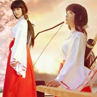 kostum kikyo inuyasha miiko miko kimono yukata kuil jepang cosplay