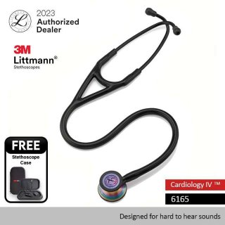 3M LITTMANN #6165 Cardiology IV Stethoscope - Black Tube [27 Inch]
