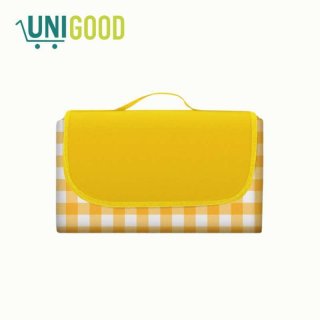 UNIGOOD - Tikar Piknik Lipat Matras Tamasya Besar Tikar Waterproof - 15 x 2 m Kotak Kuning BEST SELLER