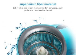 GM Bear Alat Pel Lantai Spin Mop Biru 1020-Ultra Mop Aclima Blue
