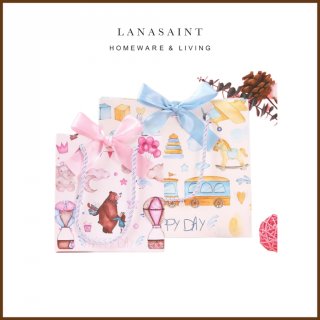 LANASAINT Paperbag Marble Premium / Paper Bag Marmer / Paper Bag Sudah Termasuk Pita