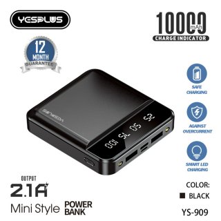 YESPLUS POWERBANK 10000mAh YS-909 Fast Charging Murah Mini LCD