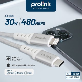 Kabel Data Charger iPhone Prolink 30W 3A PD USB Type C to Lightning