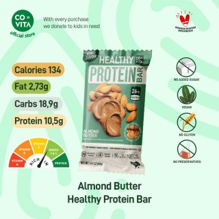 Covita Healthy Protein Bar - Almond Butter - Selai Almond - 1 pcs