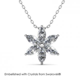 5. Petal Flower Pendant - kalung Crystal, Melengkapi Cantiknya Penampilanmu 
