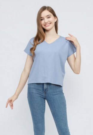 Zalmore Women Vneck Loose T-Shirt Premium Cotton