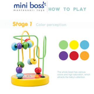 Mini Round Beads Wire Maze Game Alur Kawat Mainan Edukasi Anak Bayi 1-3 Tahun