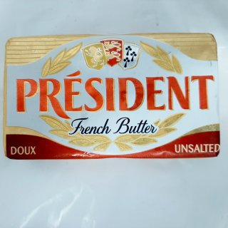 PRESIDENT FRENCH BUTTER UNSALTED 200 GRAM.