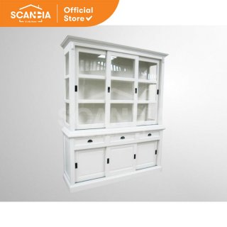 SCANDIA Lemari Display Cabinet 3 Door Waldemar