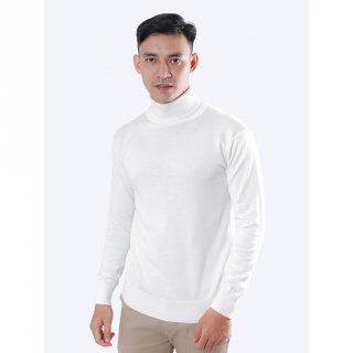 24. Gomuda Sweater Rajut Pria Roll Neck - Off White