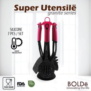 Super UTENSILE Spatula Silicone Series 7 pcs set Blackpink