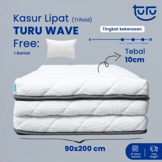 Kasur Lipat Lantai Trifold Premium TURU Wave Rebounded uk. 10x90x200