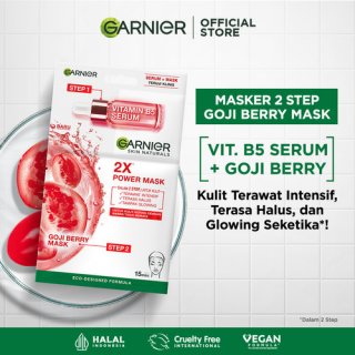 29. Garnier 2x Power Mask Goji Berry, Kulit Terasa Glowing Seketika