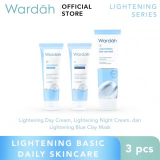 24. Wardah Paket Lightening Basic Daily Skincare, Perawatan Harian Kulit Sehat