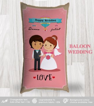 9. Bantal Custom Wedding - Baloon Wedding Dengan Perpaduan Warna yang Kalem