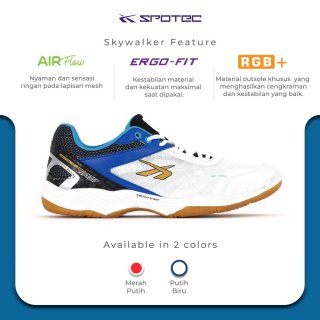 12. Spotec Sepatu Bulutangkis Badminton Shoes Interceptor Putih - Biru Muda
