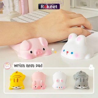 Rokeet Mouse Pad Wrist Rest Pad Keyboard Bantalan Pergelangan Tangan Karakter Lucu