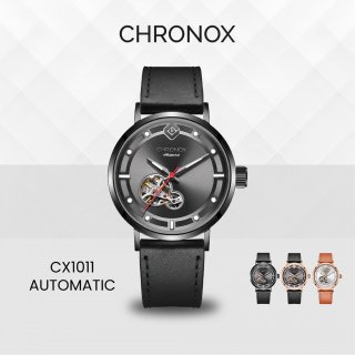 14. CHRONOX Jam Tangan Pria Kulit Analog CX1011, 100% Kulit Asli