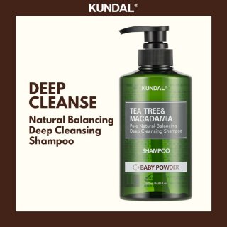 KUNDAL Tea Tree Deep Cleansing Shampoo Baby Powder 500ml