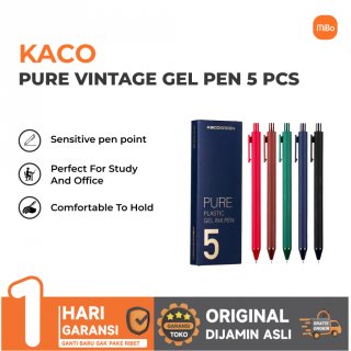 KACO PURE Vintage Gel Pen Pena Pulpen 0.5mm 5 PCS K1015
