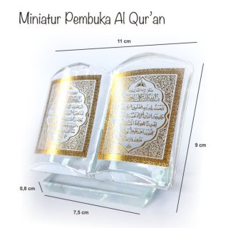 Hiasan Kaligrafi Miniatur Kristal Pembuka Al-Qur’an