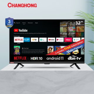 Changhong 32 Inch Newest Android 11 Frameless Smart TV Digital L32G7N