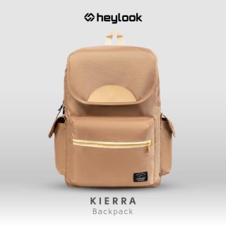 TAS BACKPACK WANITA ORIGINAL / TAS RANSEL SEKOLAH KULIAH / TAS CEWEK - Khaki