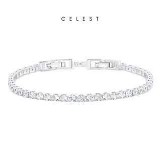 CelestEternal Silver Tennis Bracelet
