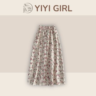 22. YIYI GIRL - Rok Bunga Midi Skirt Daisy Korean Style