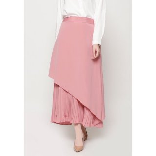 16. Hijab Ellysha Verona Assymetric Plisket Style Skirt Ellysa, Modelnya Cantik