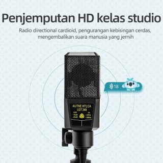 KIVEE Microphone Condenser Peralatan Audio Portable original untu Podcast PC Gaming Live