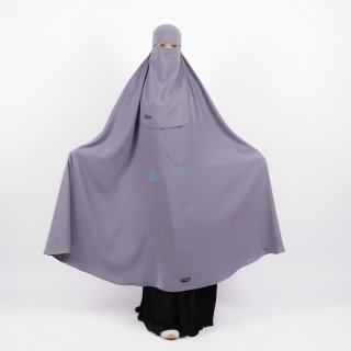 28. Alsyahra Set Khimar Syari Haramain Niqab, Hijab Panjang yang Longgar dan Syar'i