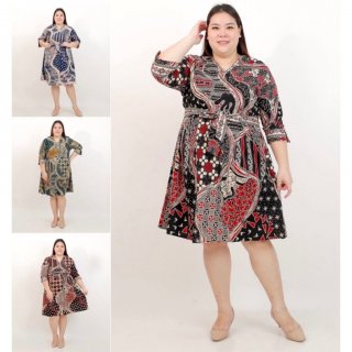 Dress Batik Wanita Modern Oversize Big Size Jumbo