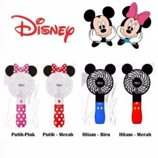 19. Kipas Angin Portable Mickey Minnie with LED, Bentuk Menggemaskan Mudah Dibawa