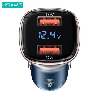 USAMS C29 Car Fast Charger Mobil Dual Port Digital Display