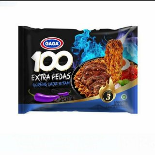 GAGA 100 EXTRA PEDAS GORENG LADA HITAM MIE INSTAN




