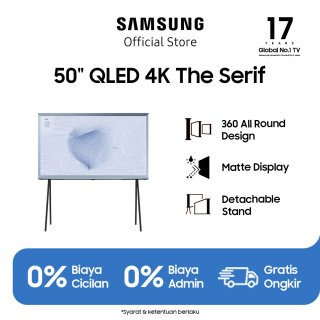[ONLINE EXCLUSIVE] SAMSUNG Lifestyle QA50LS01TBKXXD TV 50" The Serif QLED 4K Smart TV LS01T (2021) - COTTON BLUE