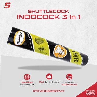 19. Indocock Badminton Shuttlecock 3in1, Inovasi 3 Material