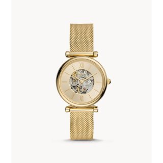 Fossil Carlie Automatic Gold-Tone Stainless Steel Jam Wanita - ME3250