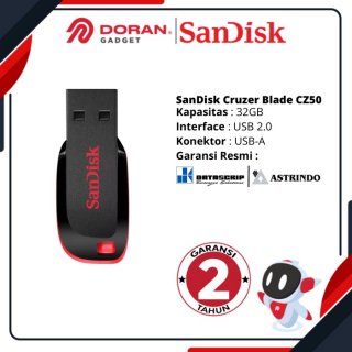 28. Flashdisk Flash Disk 32GB 32 GB Sandisk Blade CZ50, Berguna untuk Menyimpan Data