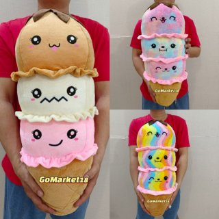 Boneka Viral Guling ice cream Cone 3 Cups Scoop Susun Jumbo Dan Boneka