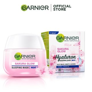 25. Garnier Sakura Glow Serum Night Cream, Kulit Kenyal dan Segar