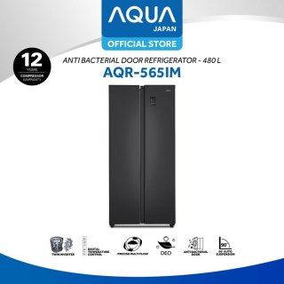 AQUA JAPAN Kulkas AQR-565IM(GB) 480 Liter Side By Side 