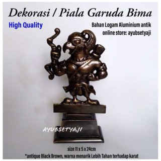 Piala Garuda Bima Besar hiasan Wayang Werkudara logam aluminium antik