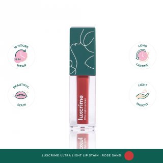 16. Luxcrime Ultra Light Lip Stain, Mengandung Macadamia Seed Oil yang Merawat Bibir Pecah-Pecah 