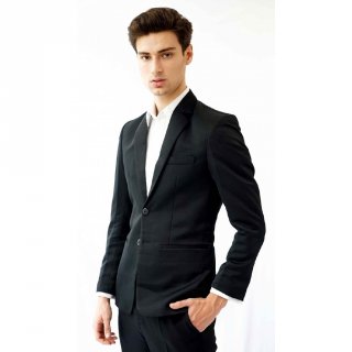 18. Houseofcuff Jas Pria Slim Fit Suit Blazer Formal Hitam