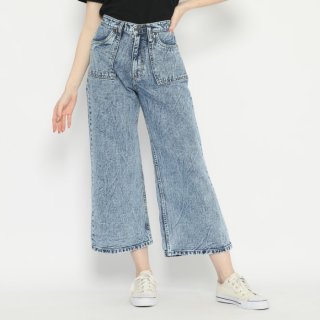 Esrocte Celana Kulot Pocket High Waist Jeans Wanita