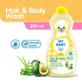12. My Baby Hair & Body Wash Aloe Vera & Avocado, Sabun Mandi dengan Ekstrak Alami untuk Kulit dan Rambut Anak