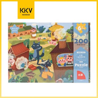 KKV - Mainan Puzzle 100 pcs Berbagai Tema untuk Kreatifitas Anak - 3 Pigs 200pcs
